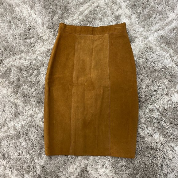 Vintage Suede Pencil Skirt - Picture 4 of 12